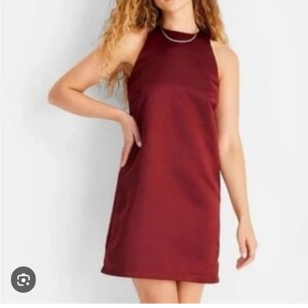 New With Tags Future Collective Elegant Burgundy Sleeveless Dress Size Large